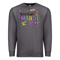 Charcoal Heather thick thighs mardi gras Premium Sweatshirt - MaliasSmallBusiness