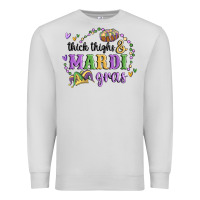 Dove Grey thick thighs mardi gras Premium Sweatshirt - MaliasSmallBusiness