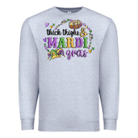 Heather Grey thick thighs mardi gras Premium Sweatshirt - MaliasSmallBusiness