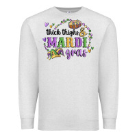 Oatmeal Heather thick thighs mardi gras Premium Sweatshirt - MaliasSmallBusiness