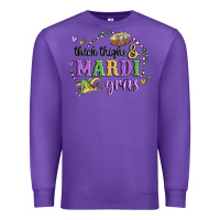 Purple thick thighs mardi gras Premium Sweatshirt - MaliasSmallBusiness