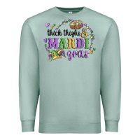 Seafoam thick thighs mardi gras Premium Sweatshirt - MaliasSmallBusiness