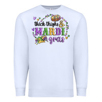 White thick thighs mardi gras Premium Sweatshirt - MaliasSmallBusiness