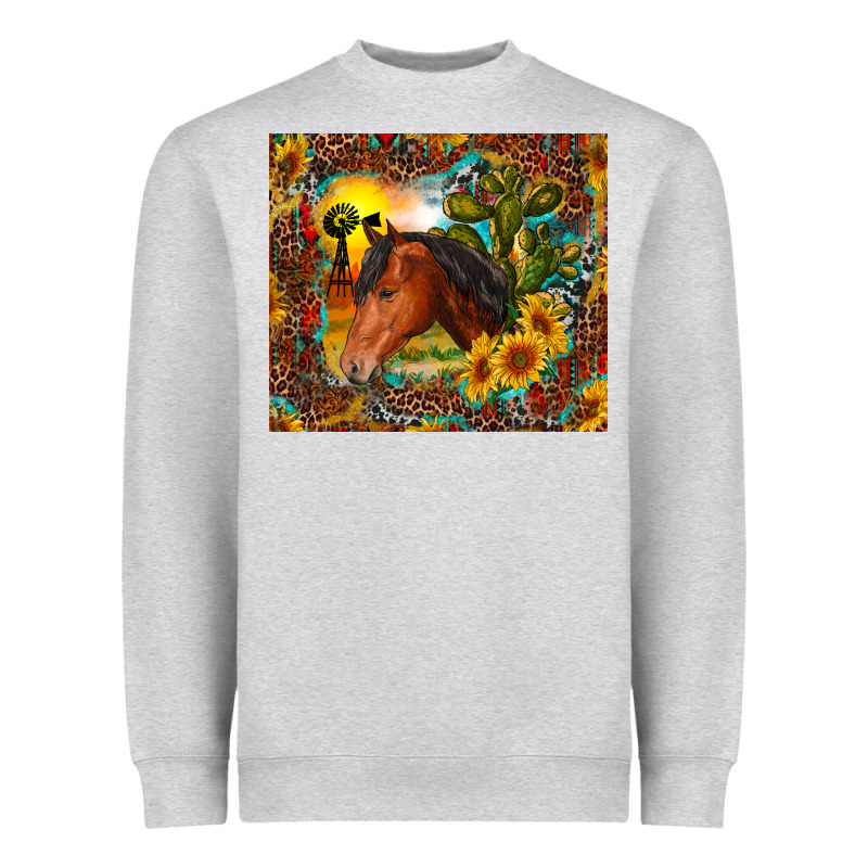 Western Horse And Sunflower Heavyweight Sweatshirt by RanaPortraitStore | Teevron