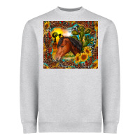 Heather Grey western horse and sunflower Heavyweight Sweatshirt - RanaPortraitStore