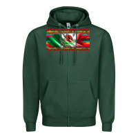 Sports Green mexico flag serape roses leopard and glitter licanse plate Zipper Hoodie - Artiststas
