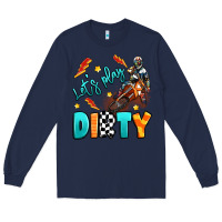 Navy let's play dirty Long Sleeve Tee - Artiststas