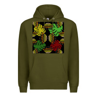 Army Green african and leaf seamless pattern Premium Hoodie - BundleAndBundleShop