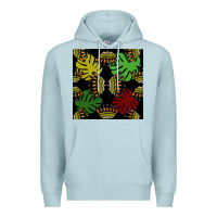 Blue Mist african and leaf seamless pattern Premium Hoodie - BundleAndBundleShop