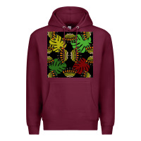 Burgundy african and leaf seamless pattern Premium Hoodie - BundleAndBundleShop