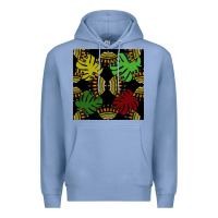 Colony Blue african and leaf seamless pattern Premium Hoodie - BundleAndBundleShop