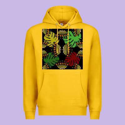 African And Leaf Seamless Pattern Premium Hoodie Designed By Bundleandbundleshop