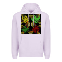 Lilac african and leaf seamless pattern Premium Hoodie - BundleAndBundleShop