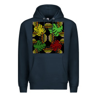 Navy african and leaf seamless pattern Premium Hoodie - BundleAndBundleShop