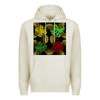 Oatmeal Heather african and leaf seamless pattern Premium Hoodie - BundleAndBundleShop