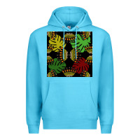 Ocean Blue african and leaf seamless pattern Premium Hoodie - BundleAndBundleShop