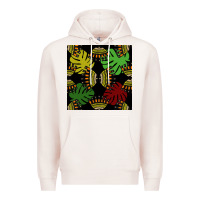 Pale Pink african and leaf seamless pattern Premium Hoodie - BundleAndBundleShop