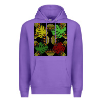 Purple african and leaf seamless pattern Premium Hoodie - BundleAndBundleShop