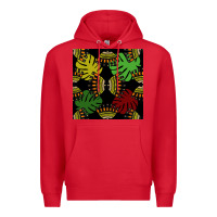 Red african and leaf seamless pattern Premium Hoodie - BundleAndBundleShop
