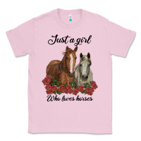 Bubblegum Pink just a girl who loves horses no background Classic Tee - RanaPortraitStore