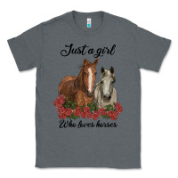 Charcoal Heather just a girl who loves horses no background Classic Tee - RanaPortraitStore