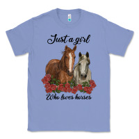 Colony Blue just a girl who loves horses no background Classic Tee - RanaPortraitStore