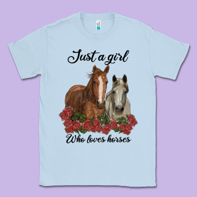 Just A Girl Who Loves Horses No Background Classic Tee Designed By Ranaportraitstore