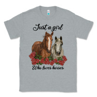 Heather Grey just a girl who loves horses no background Classic Tee - RanaPortraitStore