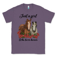 Lavender just a girl who loves horses no background Classic Tee - RanaPortraitStore