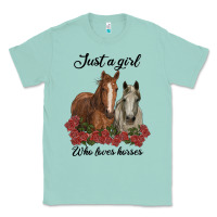 Seafoam just a girl who loves horses no background Classic Tee - RanaPortraitStore