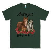 Sports Green just a girl who loves horses no background Classic Tee - RanaPortraitStore