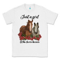 White just a girl who loves horses no background Classic Tee - RanaPortraitStore