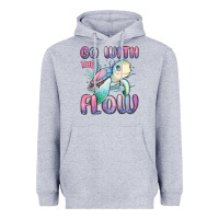 Heather Grey go with flow turtle Heavyweight Hoodie - MaliasSmallBusiness