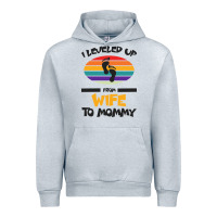 Heather Grey I Leveled Up From Wife To Mommy Urban Hoodie - Bettercallsaul