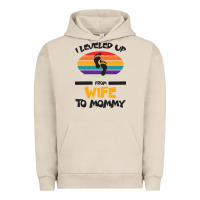 Pigment French Oak I Leveled Up From Wife To Mommy Urban Hoodie - Bettercallsaul