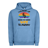 Pigment Pebble Blue I Leveled Up From Wife To Mommy Urban Hoodie - Bettercallsaul
