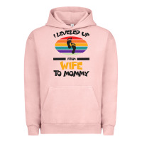 Pigment Salmon I Leveled Up From Wife To Mommy Urban Hoodie - Bettercallsaul