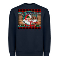Navy merry christmas santa and farm Heavyweight Sweatshirt - RanaPortraitStore
