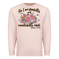 Pale Pink for i am fearfully and wonderfully made Premium Sweatshirt - MaliasSmallBusiness