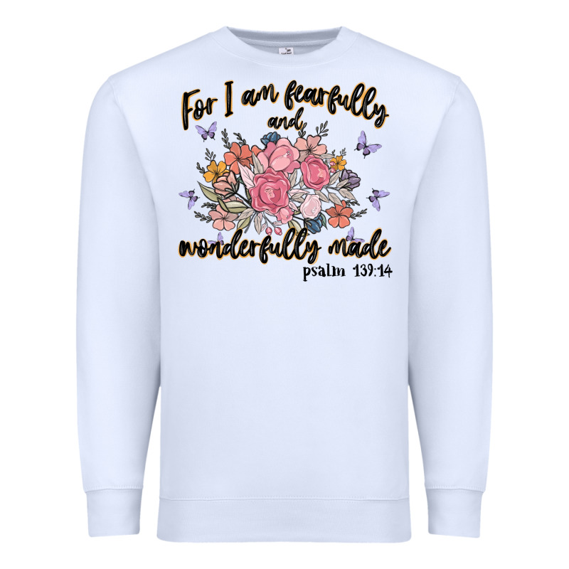 For I Am Fearfully And Wonderfully Made Premium Sweatshirt by MaliasSmallBusiness | Teevron