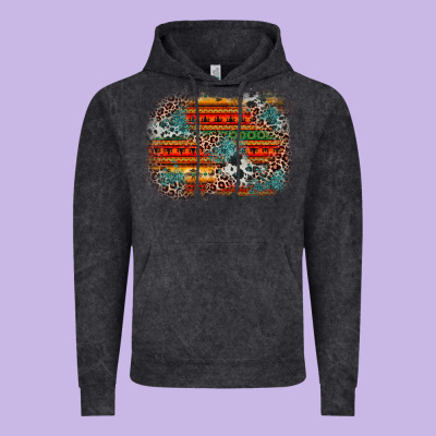 Leopard Aztec Background Vintage Hoodie Designed By Zillion Design Studio