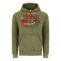 Vintage Olive leopard aztec background Vintage Hoodie - Zillion Design Studio