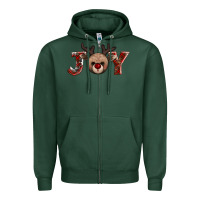 Sports Green joy reindeer Zipper Hoodie - AdoDesignShop