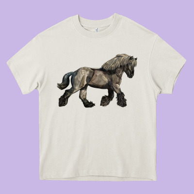 Belgian Horse Heavy Core Tee Designed By Lillyallendesigns