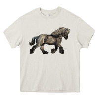Cream Belgian Horse Heavy Core Tee - LillyAllenDesigns