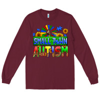 Burgundy small town autism Long Sleeve Tee - AdoDesignShop