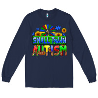 Navy small town autism Long Sleeve Tee - AdoDesignShop