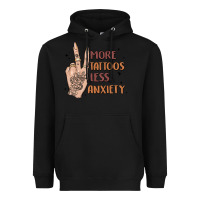 Black more tattoos less anxiety Heavyweight Hoodie - MaliasSmallBusiness