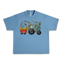 Pebble Blue 4th of july tractor Urban Heavy Tee - CowGirlArtShop