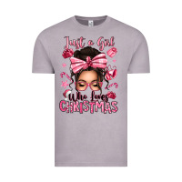 Vintage Zinc just a girl who loves pink christmas messy bun Vintage Tee - texasbilliewilder